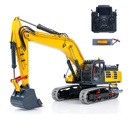 LESU 1/14 RC Metal Hydraulic Excavator SK500 RTR Remote Control Digger Model 6CH Valve 3MAP Pump Relief Valve PL18EV Lite Radio