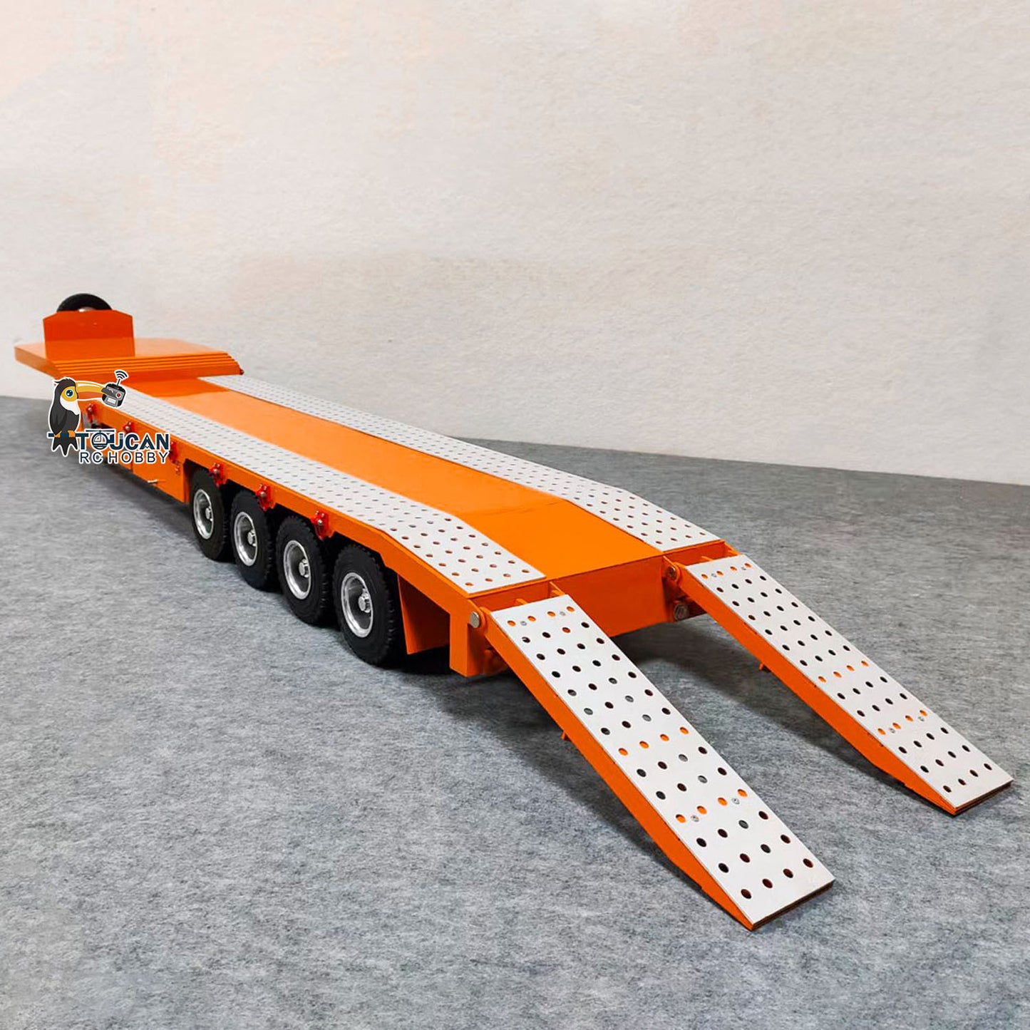 1/14 Metal Trailer 3 Axles 2-section Electric Tailboard for RC Tractor Truck Car