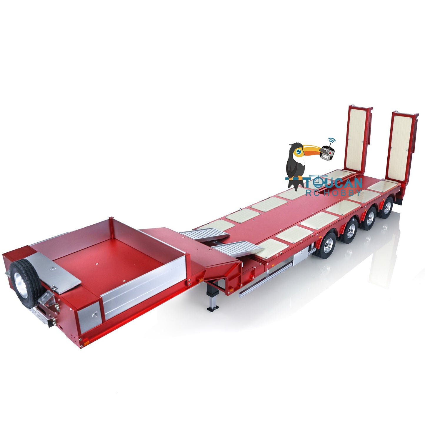 Degree 1/14 Metal 997 Heavy 4Axle Steering Trailer With Rear Ramps