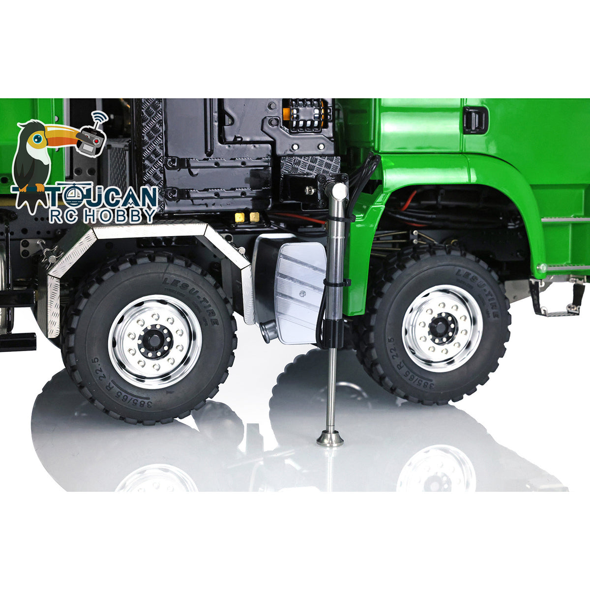 LESU 1/14 8x8 RC Roll on/off Hydraulic Truck Crane Dumper Tipper with Flysky PL18EV Remote Controller Sound Light System