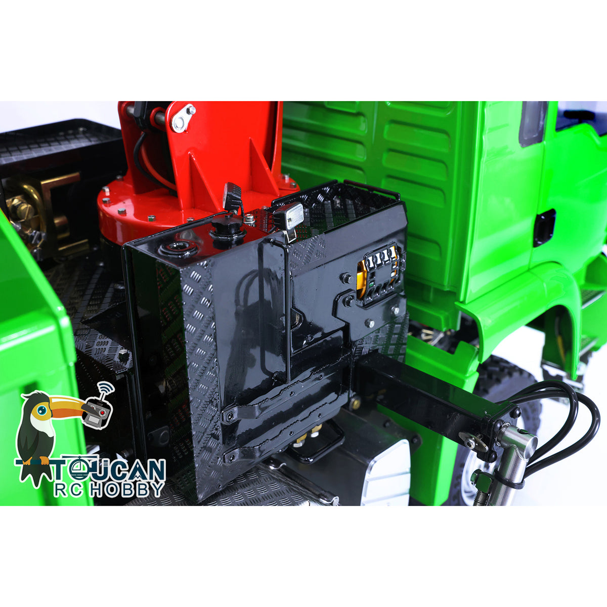 LESU 1/14 8x8 RC Roll on/off Hydraulic Truck Crane Dumper Tipper with Flysky PL18EV Remote Controller Sound Light System