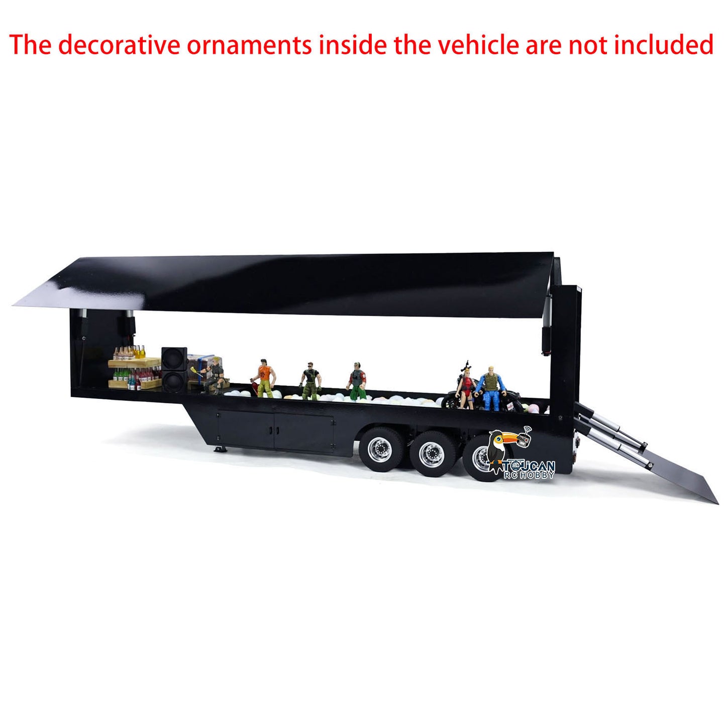 Metal 1/14 RC Mobile Stage Vehicles RC Roadshow Trailer Truck Model