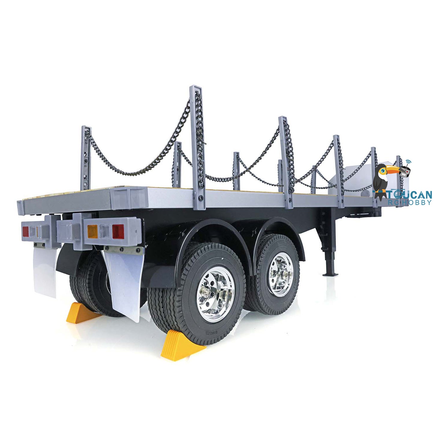 TOUCANTC 1/14 2Axle RC Tractor Flatbed Semi Trailer Truck for TAMIYA Model