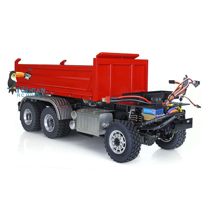 LESU 1/14 6x6 3 Axles Metal Hydraulic Three-way RC Tipper Dumper Truck A0009