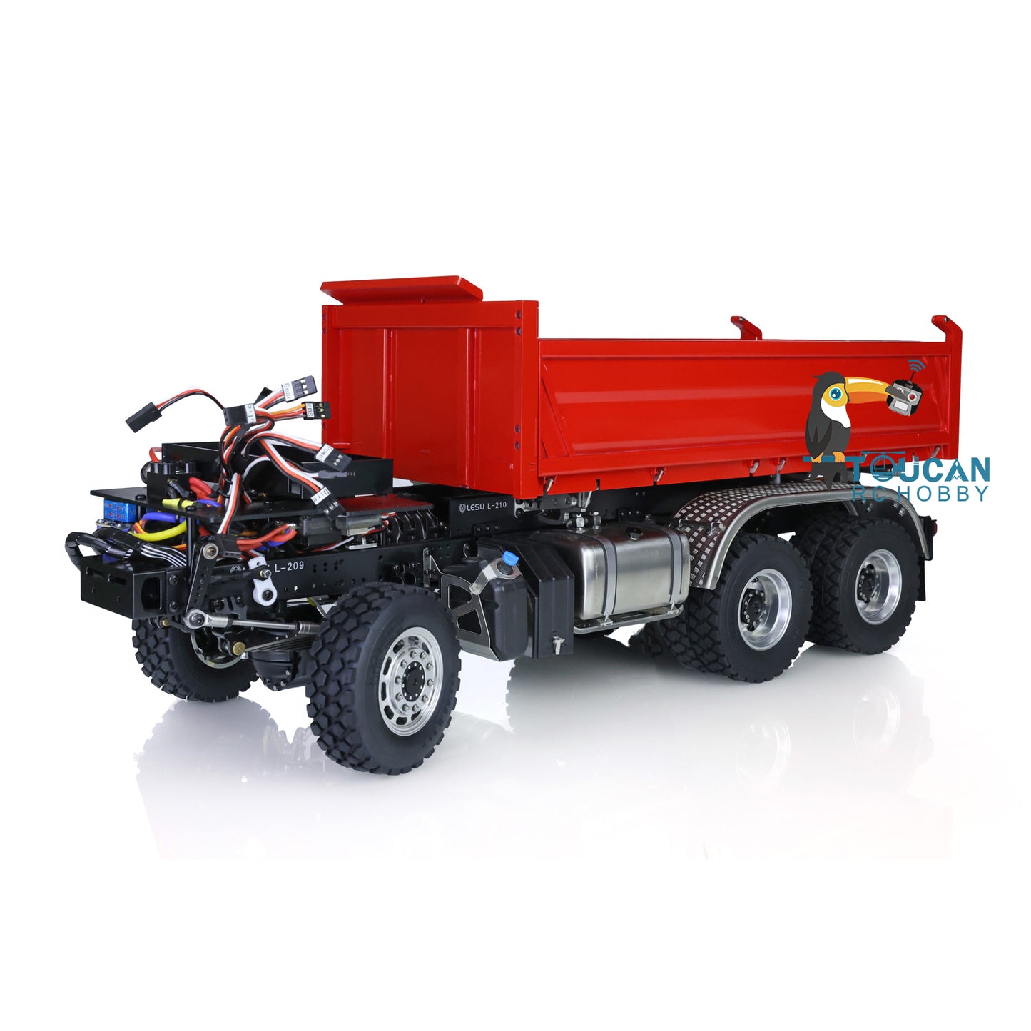 LESU 1/14 6x6 3 Axles Metal Hydraulic Three-way RC Tipper Dumper Truck A0009