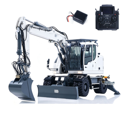 LR914 PRO MAX Metal 4WD 1/14 RC Hydraulic Wheeled Excavator 11-ways Valve RTR Radio Controlled Digger PL18EV Lite Battery Light