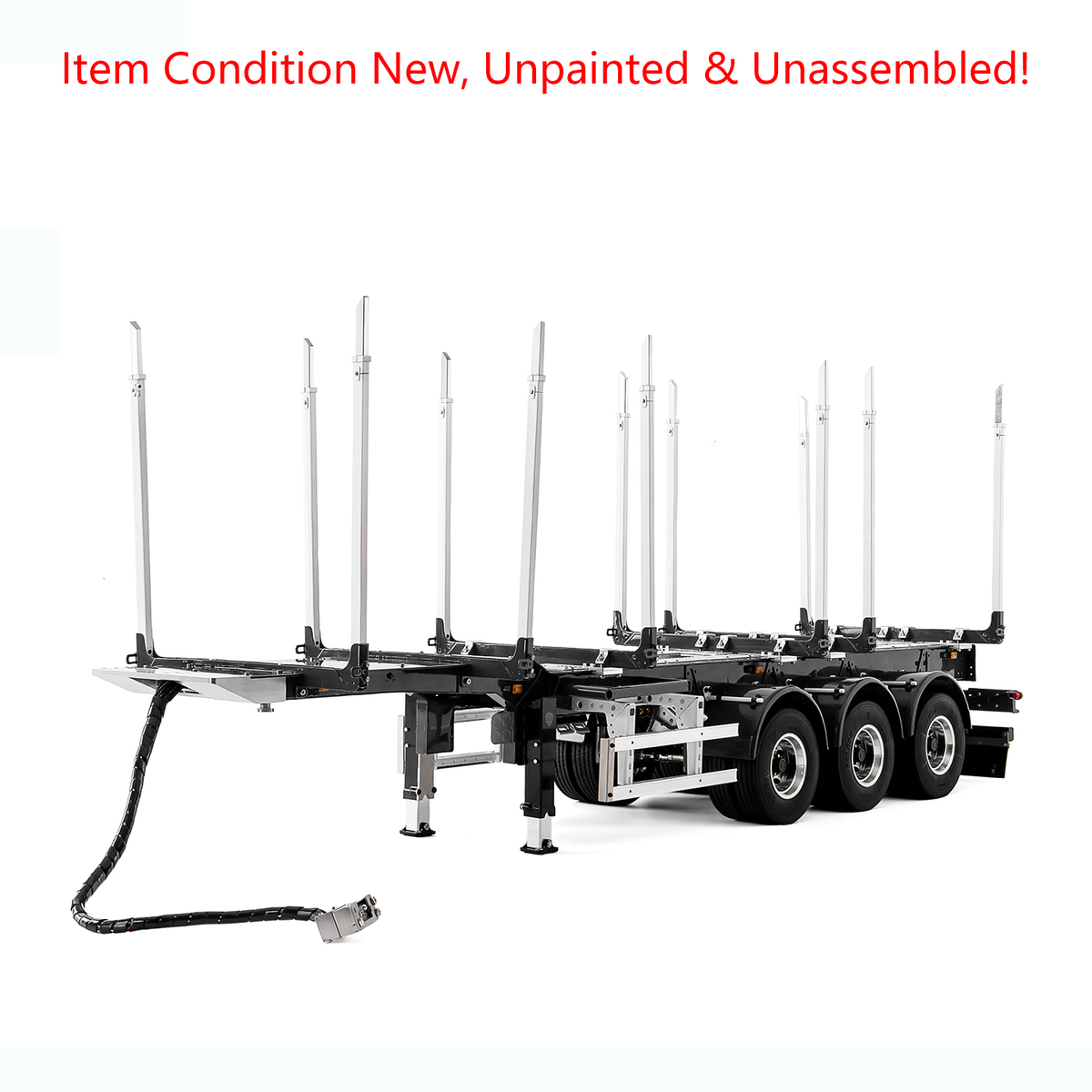 LESU 1/14 Metal Log Semi Trailer RC Wood Transport Car Light Electric Lifting Leg Servo-Controlled Drum Brake for TAMIYA Tractor