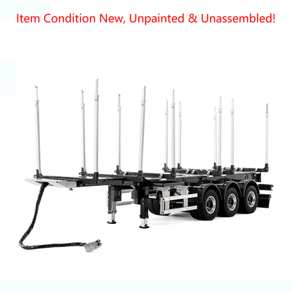 LESU 1/14 Metal Log Semi Trailer RC Wood Transport Car Light Electric Lifting Leg Servo-Controlled Drum Brake for TAMIYA Tractor