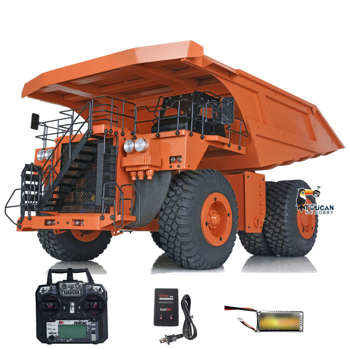 Metal 1/20 RC Hydraulic Mine Truck 793D Heavy Duty Remote Control Dumper RTR 2Speed Gearbox Flysky I6X Radio Light System