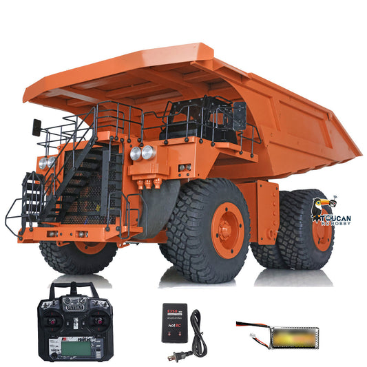 Metal 1/20 RC Hydraulic Mine Truck 793D Heavy Duty Remote Control Dumper RTR 2Speed Gearbox Flysky I6X Radio Light System