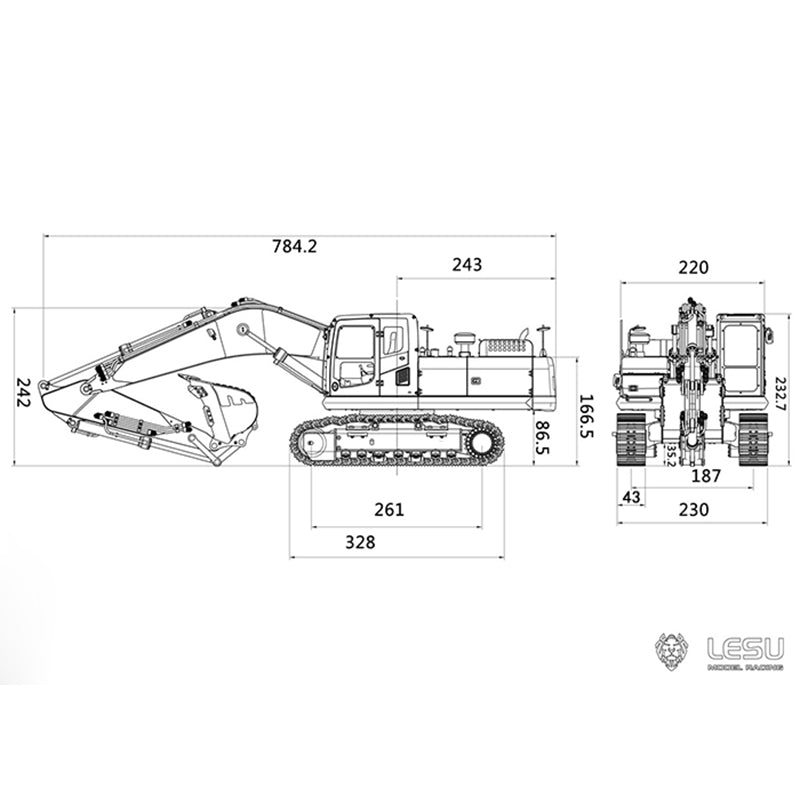 LESU 1/14 RTR PC360 Lackiert Montiert Metall RC Hydraulische Bagger B0002