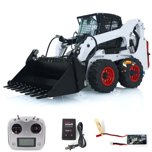 US STOCK LESU 1/14 Bobcat Hydraulic RC Loader Wheeled Skid-Steer Aoue LT5H I6S Radio Cars