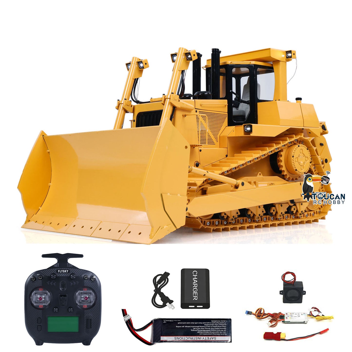 Fast Shipping 1/14 JDM-98 DXR2 Metal RC Hydraulic Bulldozer Radio Control Dozer 201 New Sound Module