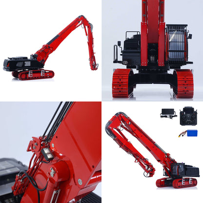 CUT 1/14 K970-300 Metal RC Hydraulic Excavators Model Remote Control Demolition Machine 5048 Brushless Motor CNC Alloy Chassis Charger Battery PL18EV Lite Light Sound
