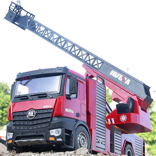 ONLY ONE US STOCK HUINA Toy 1/14 561 2.4G Sprayable Scaling Ladder Fire Truck Tractor RC Model Car