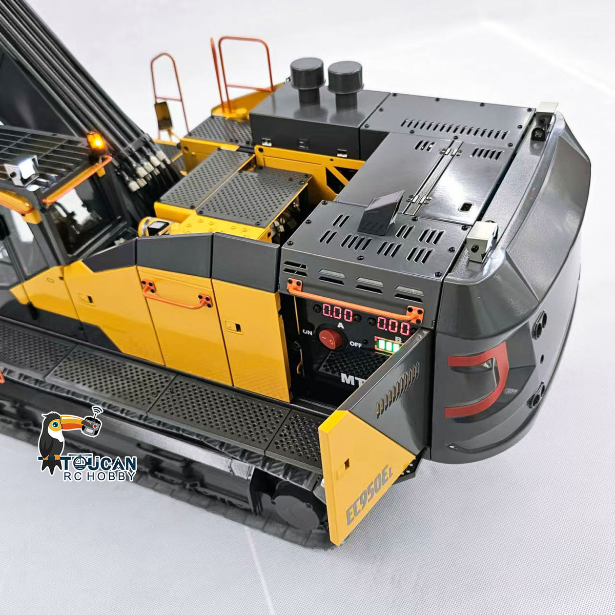 1/14 Metal RC Hydraulic Excavator EC950 Dual Pump Digger Model 8CH Valve Hydraulic Lifting Counterweight Ripper Light Sound