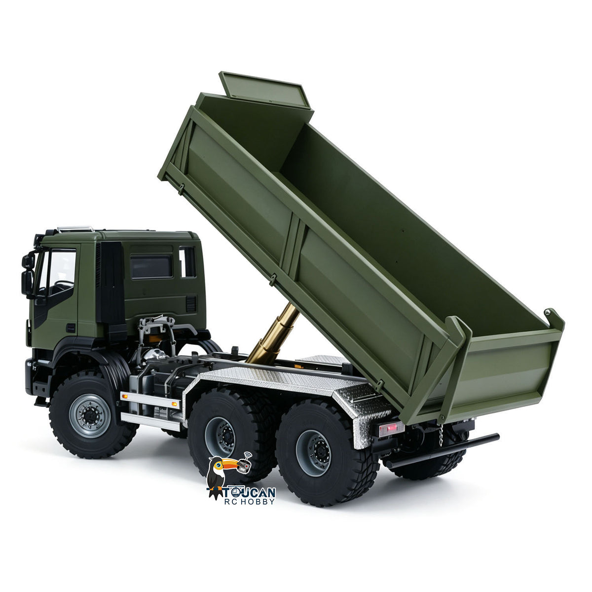 MD 1/14 6*6 Metal Radio Control Hydraulic Dump Truck 2-Speed Gearbox RC Tipper Model Differential Locks Radio Light Sound System