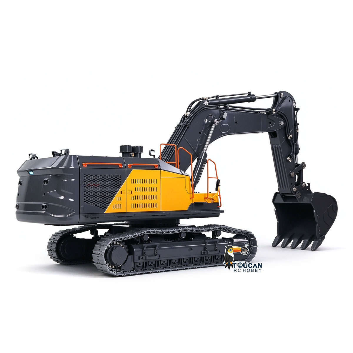 1/14 Metal RC Hydraulic Excavator EC950 Dual Pump Digger Model 8CH Valve Hydraulic Lifting Counterweight Ripper Light Sound