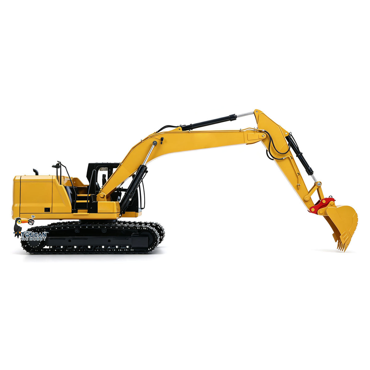 TOUCAN Metal 1/14 Remote Control Hydraulic Excavator 320 8Ways Valve RC Digger Engineering Vehicle ST8 Radio Lights Battery RTR Model