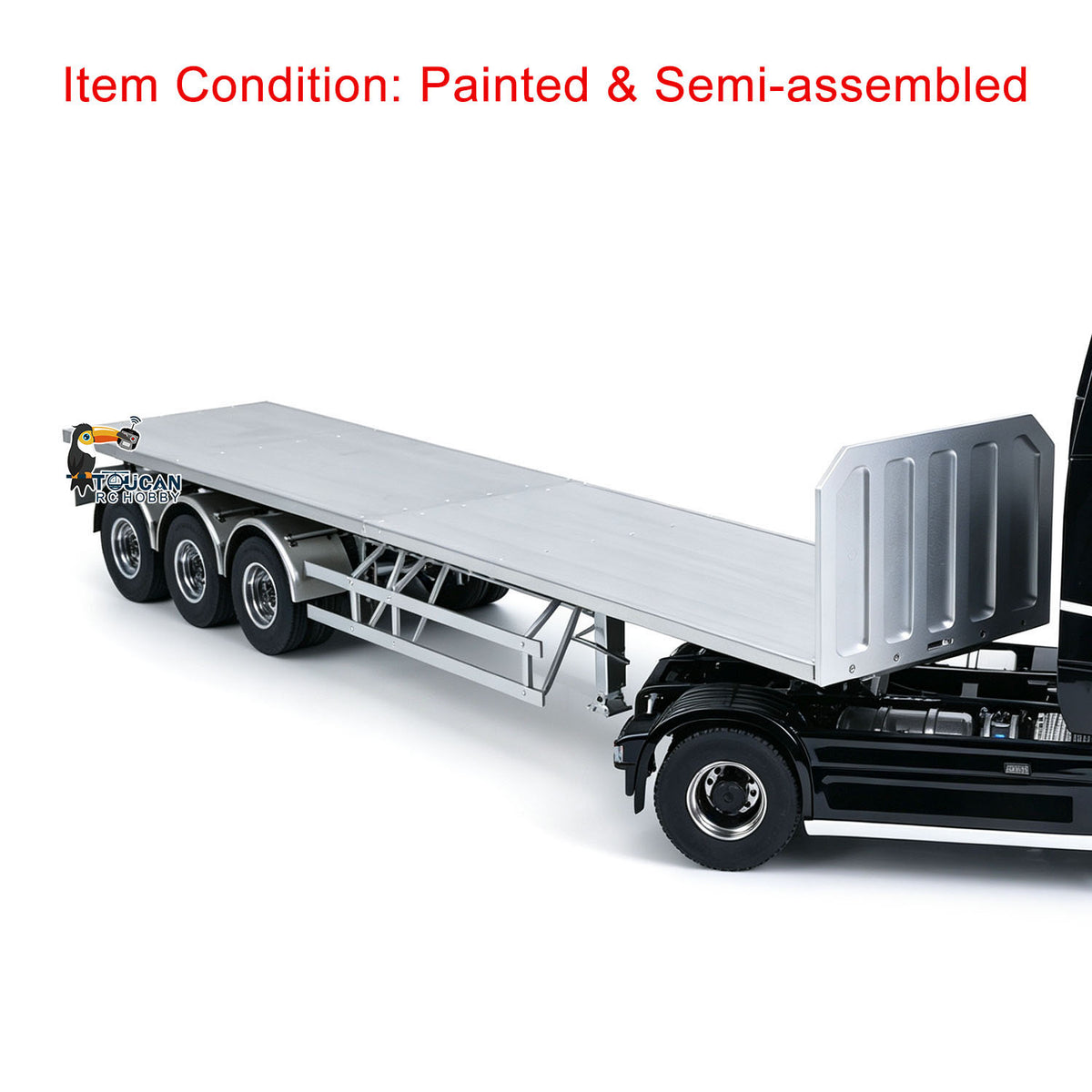 MD Metal 3Axles Flatbed Trailer Manual Support Legs for 1/14 Remote Control Tractor Truck 770S RC Digger Loader DIY Model