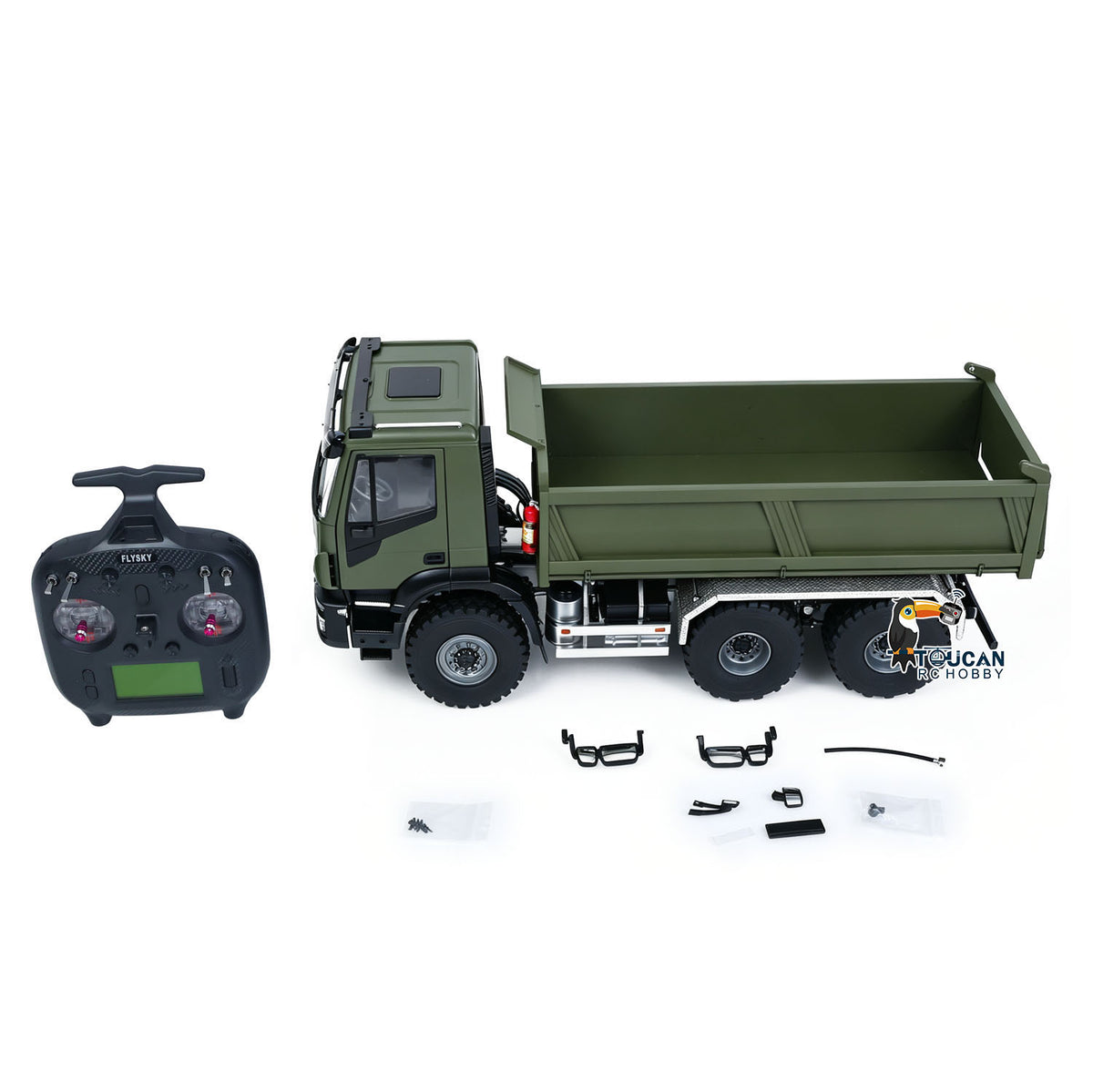 MD 1/14 6*6 Metal Radio Control Hydraulic Dump Truck 2-Speed Gearbox RC Tipper Model Differential Locks Radio Light Sound System