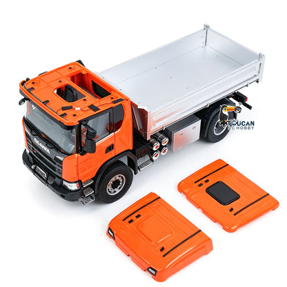 Double E 1/14 4WD Electric Lifting RC Dump Truck E022 2Speed Tipper 500G Full Metal Axle Magnetic High Roof Battery Radio Light