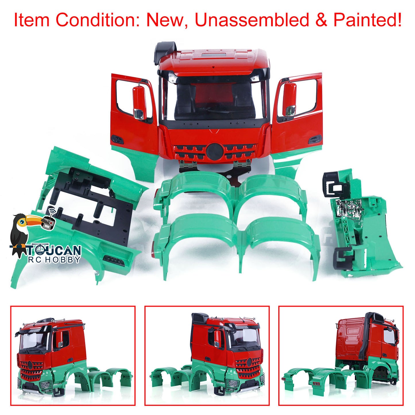 Plastic Cabin Body Shell Set for 1/14 RC Tractor Truck