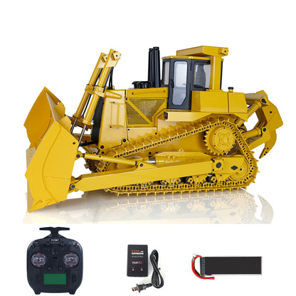 ONLY ONE US STOCK Metal 1/14 RC Bulldozer Hydraulic DXR2 Remote Control D10T Tracked Dozer Model
