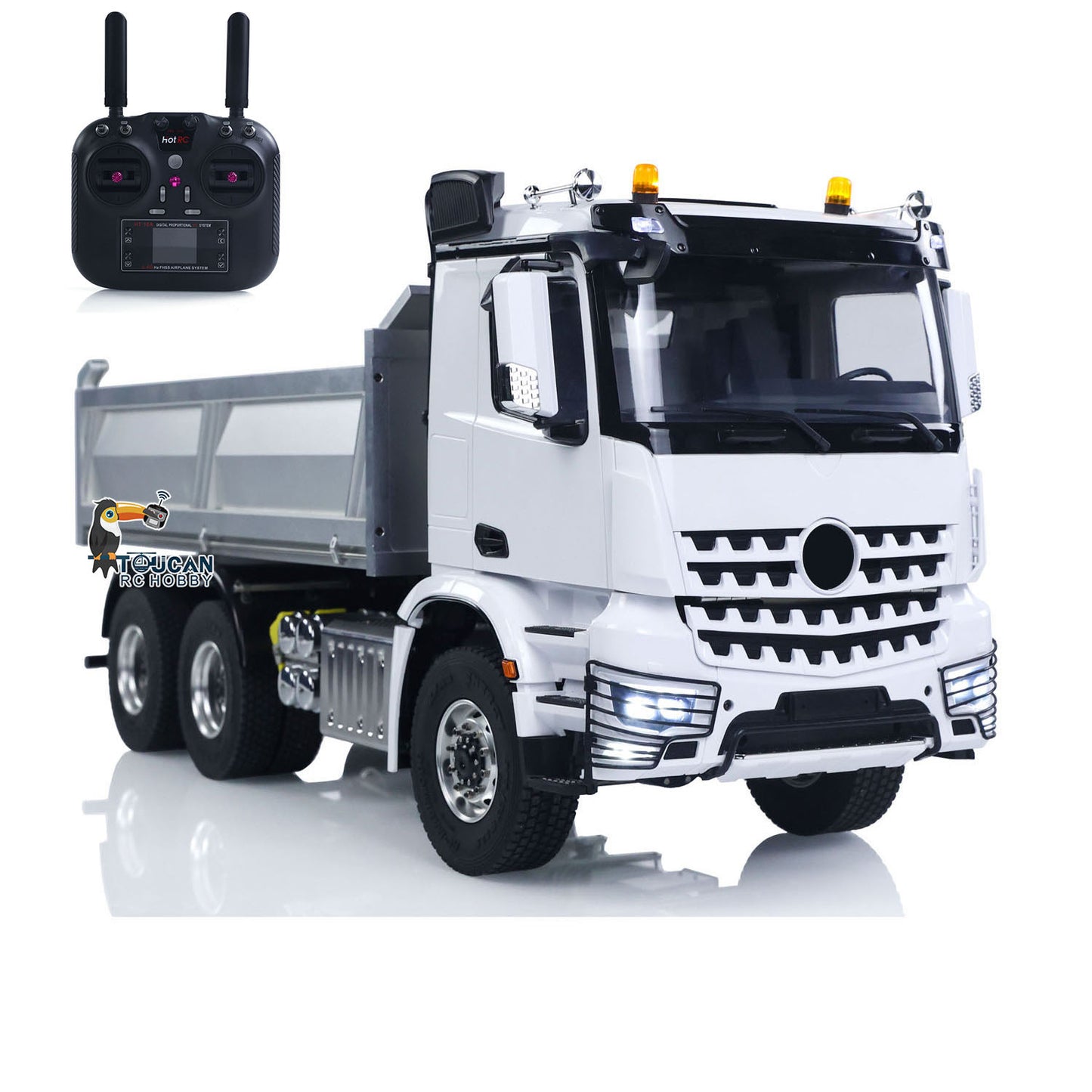 US STOCK 3348 Metal Chassis 1/14 RC Hydraulic Dumper 2Speed Gearbox Radio Controlled Tipper Model Car Differential Axle Light Sound Radio