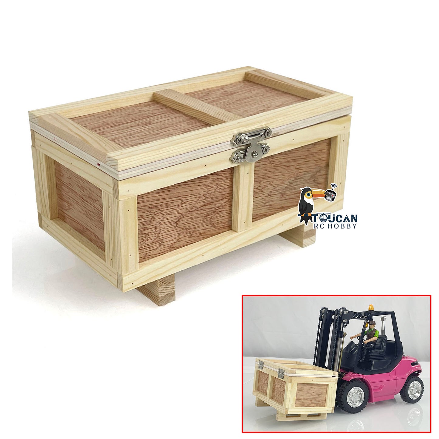 Wooden Box Model for 1/14 1/12 RC Truck Hydraulic Forklift Construction Vehicles