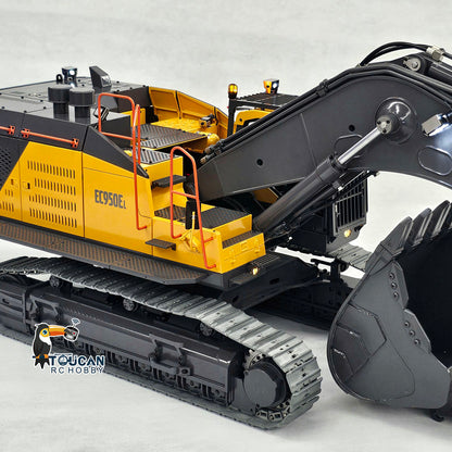 1/14 Metal RC Hydraulic Excavator EC950 Dual Pump Digger Model 8CH Valve Hydraulic Lifting Counterweight Ripper Light Sound