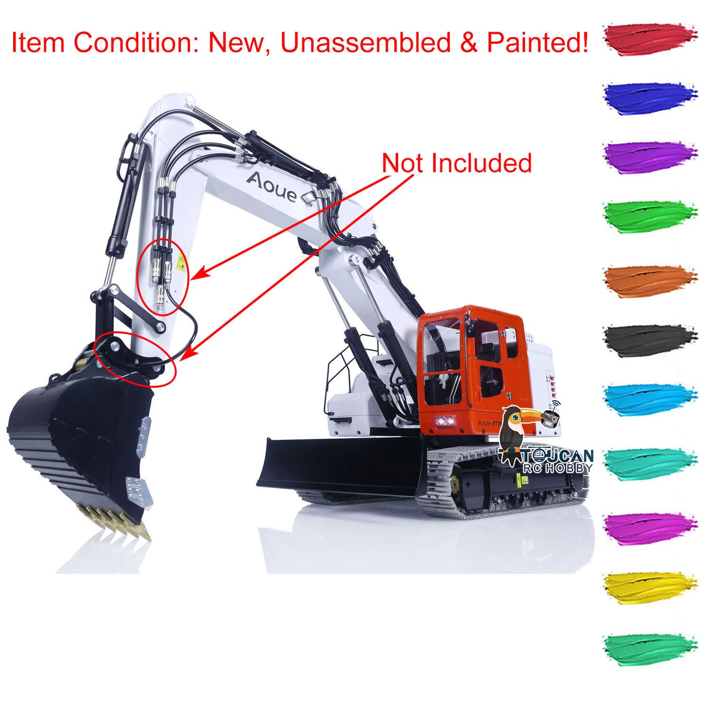 LESU 1/14 Aoue Metal ET26L Painted Unassembled Hydraulic Three-section RC Excavator B0012