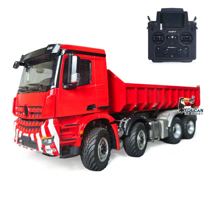 TOUCAN Off Road Version 1/14 Hydraulic Remote Control Roll On Off Dumper 3 Valves 8*8 RC Full Tipper 3Speed Gearbox Light Sound System
