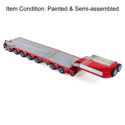 1/14 2+5 Axles RC Metal Heavy Trailer Lowboy Trailer For TAMIYA LESU RC Tractor Truck Radio Controlled Lorry Excavator Loader