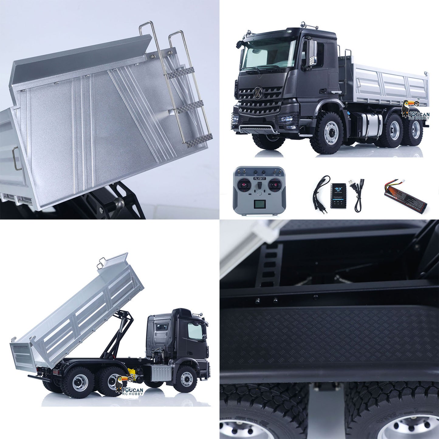 1/14 2.4G RC Electric Lifting Dumper 5702 Model 6*6 Tipper Vehicle 2Speed Sound Light Motor RTR Car Gifts Adults