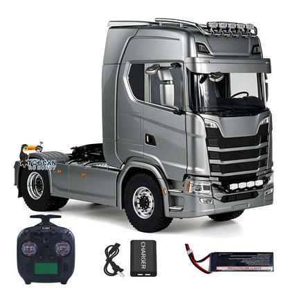 MD 2Speed 1/14 4WD Metal Radio Control Tractor Truck 770S Differential Locks RC Lorry Car HobbyWing ESC Lights Sounds RTR Model