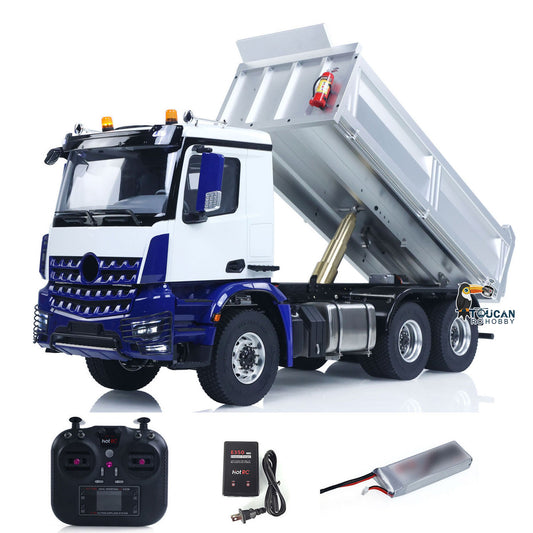 IN STOCK 6x6 Metal Chassis Gearbox 1/14 RC Hydraulic Dump Truck 3348 Radio Controlled Tipper Differential Axle Light Sound HotRC Radio RTR or PNP