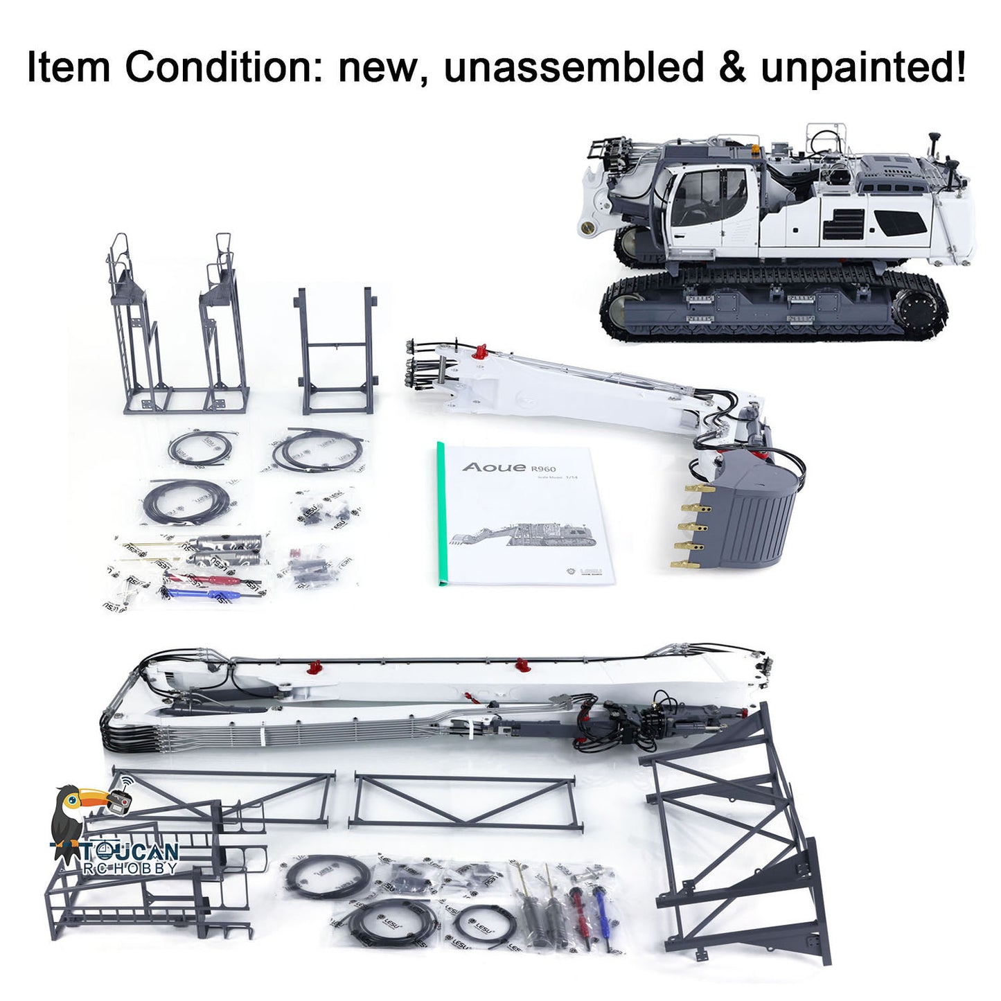 LESU LR960 KIT 1/14 RC Full Hydraulic Demolition Excavator Digging Arm DIY Model