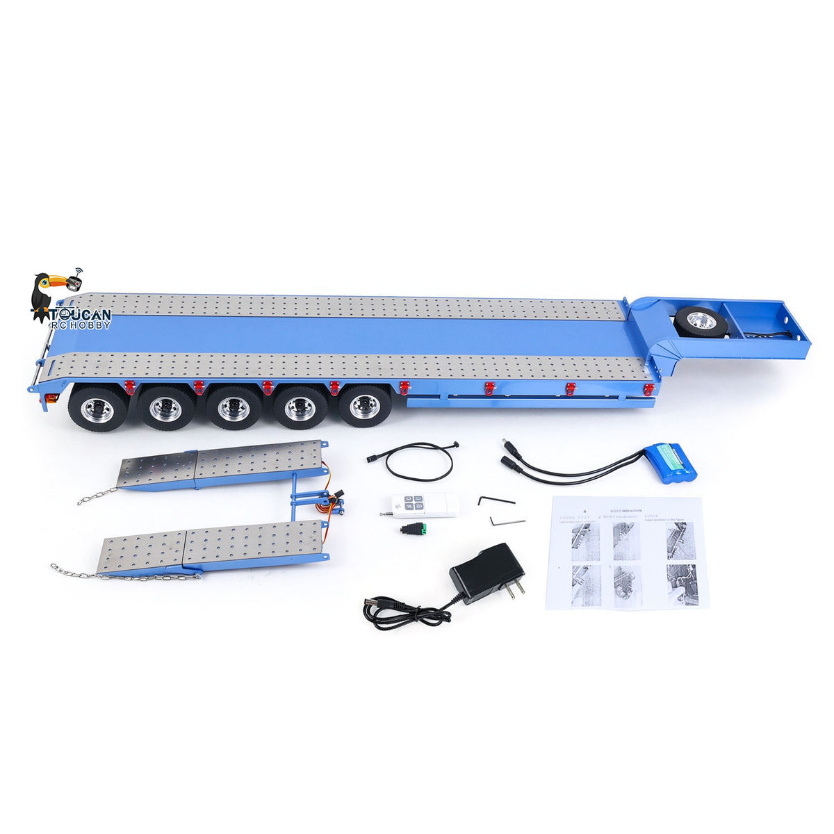 5 Axles Metal Semi-trailer for 1/14 RC Tractor Dumper