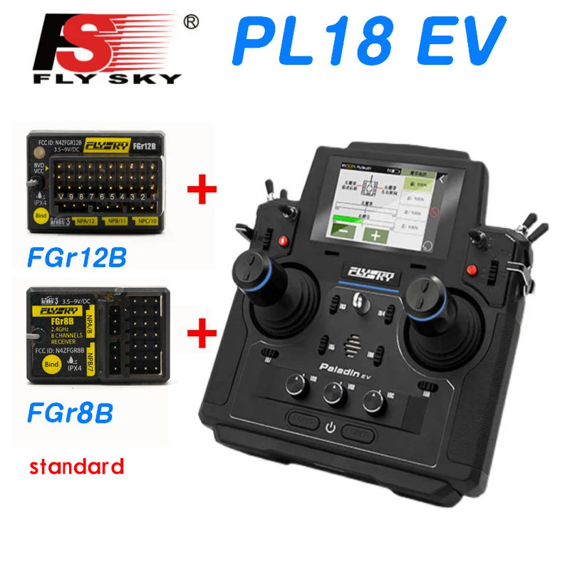 Flysky PL18EV Radio System Transmitter FGR8B FGR12B Receiver Standard Version