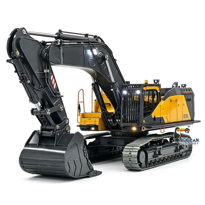 1/14 Metal RC Hydraulic Excavator EC950 Dual Pump Digger Model 8CH Valve Hydraulic Lifting Counterweight Ripper Light Sound