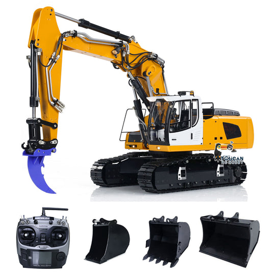 MTM 1/14 946-3 RC 3 Arms Painted Assembled Metal Hydraulic ARTR Tracked Excavator Digger With Ripper Grab Tiltable Bucket