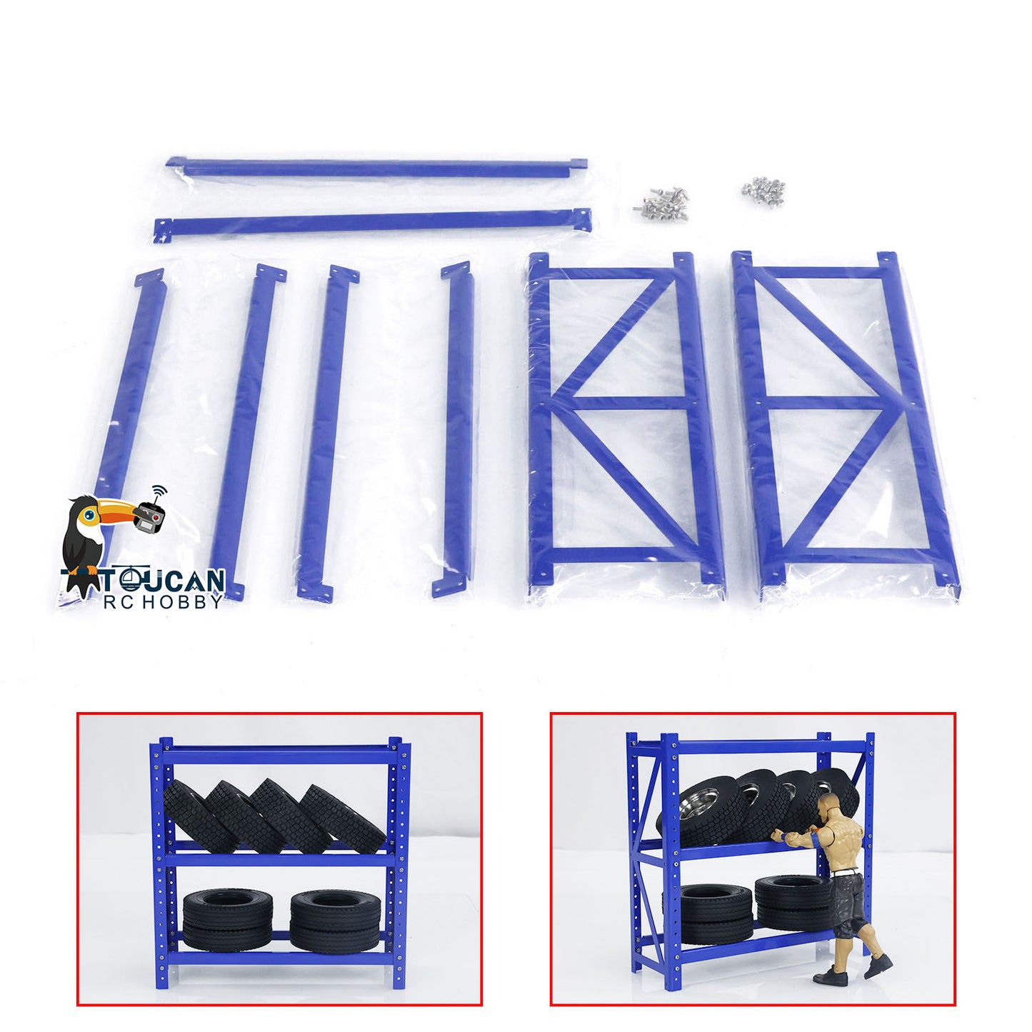 Kabolite Rack for Tyres For 1/14 Loader Dump Trailer Parts