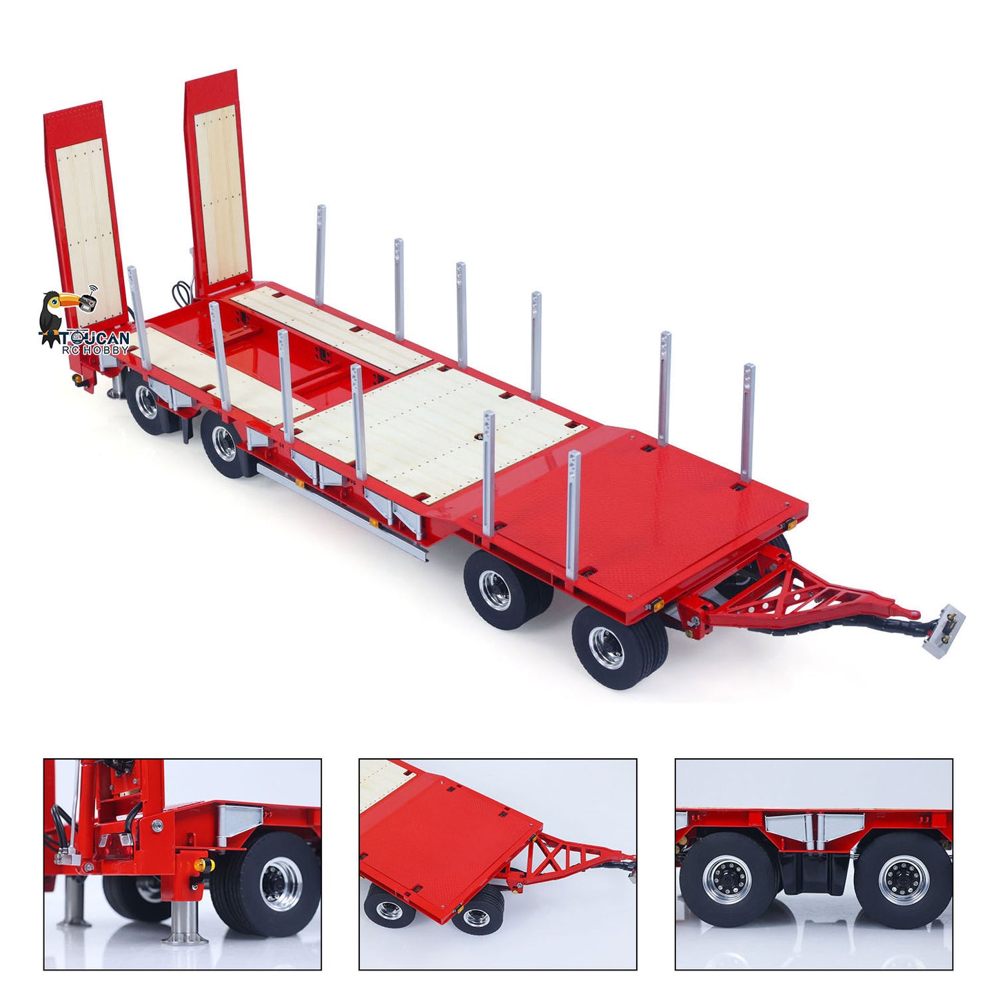 LESU A0049 1/14 Metal RC Trailer KIT Hydraulic Lifting Tailboard Rear Support Legs 2CH Valve for DIY Tractor Truck Lorry Loader Lorry Excavator