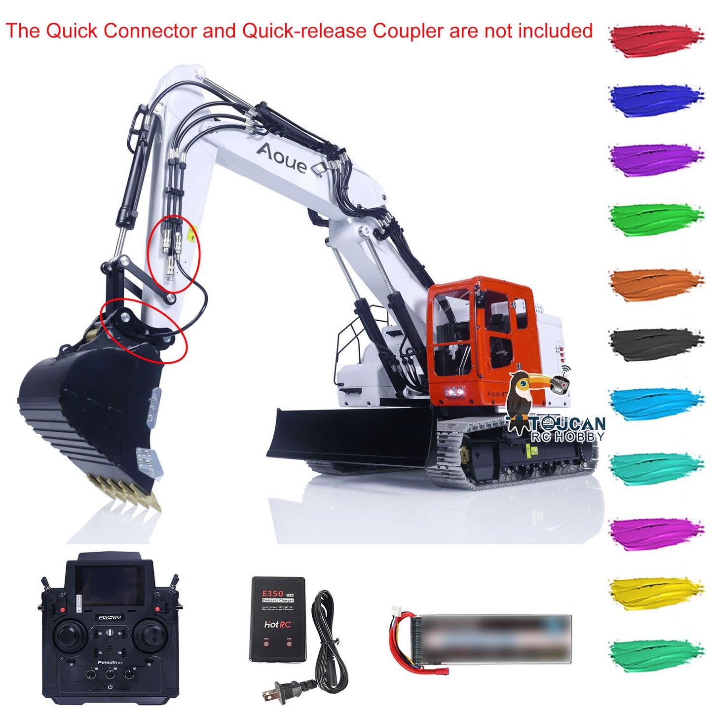 LESU 1/14 Aoue Metal ET26L Painted Assembled RTR Hydraulic Three-section RC Excavator B0012 With Crystal Display