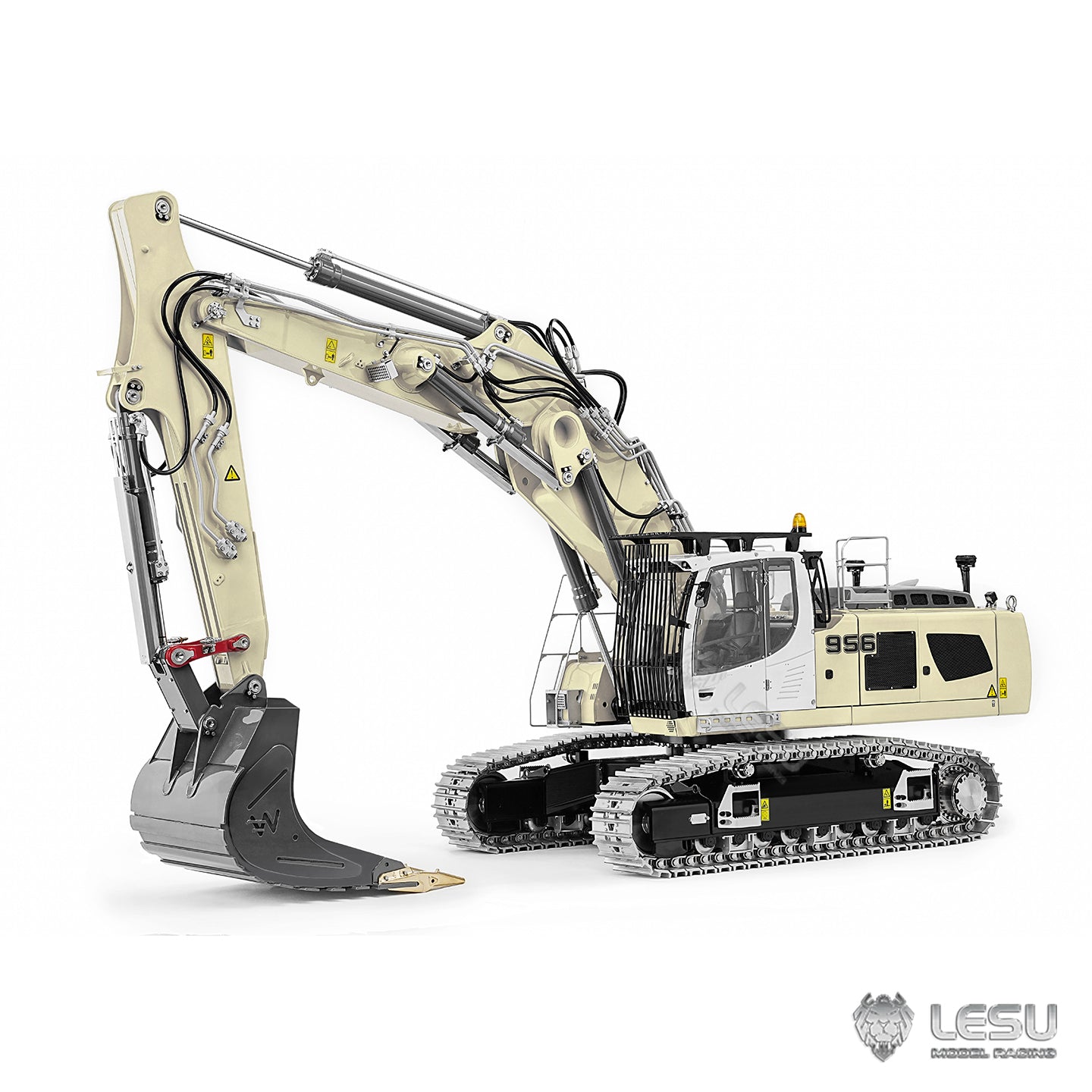 926MM Metal 3 Arms LESU 1/14 RC Hydraulic Excavator LR956 Remote Control Digger Model Vehicle Dual Pump System 7CH Valve Light