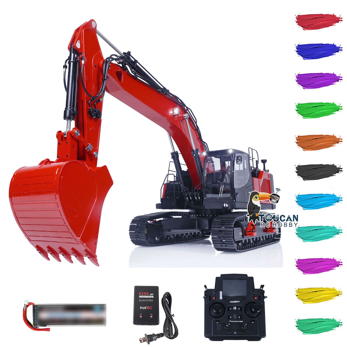 LESU 1/14 Aoue Metal Painted Assembled LR945 Hydraulic RC Excavator Digger B0016 With Sound System