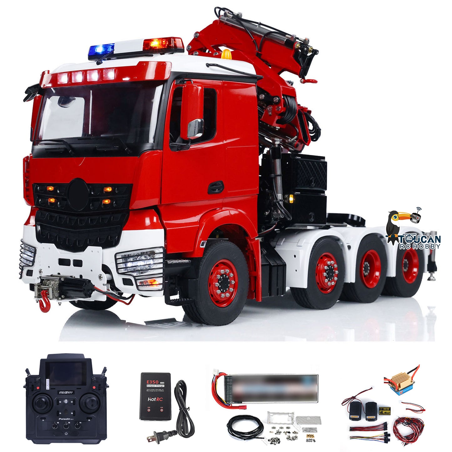 LESU 8x8 1/14 RC Hydraulic Crane Tractor Truck With Fly Jib Arm