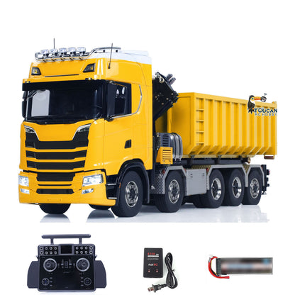 10x10 Metal Chassis 1:14 Hydraulic Crane RC Dumper 770S RTR Full Dump Truck Car