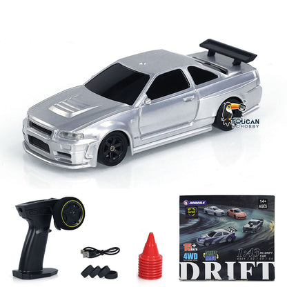 Fast Shipping 1:43 Ready to Run Race Car Gyro Drift Car 4WD Traffic Cones Mini Toy for Boys